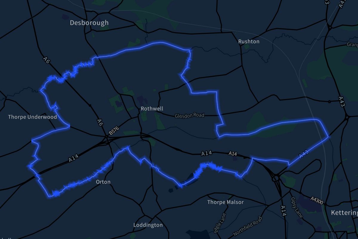 Rothwell geographic boundaries dark outline