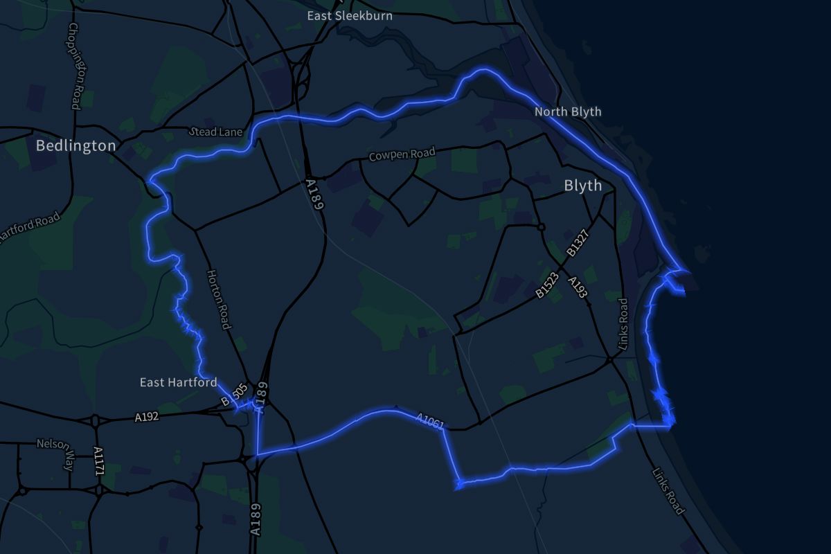 Blyth geographic boundaries dark outline