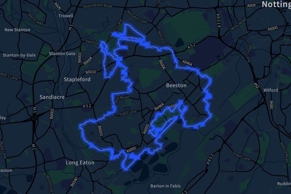 Beeston geographic boundaries dark outline