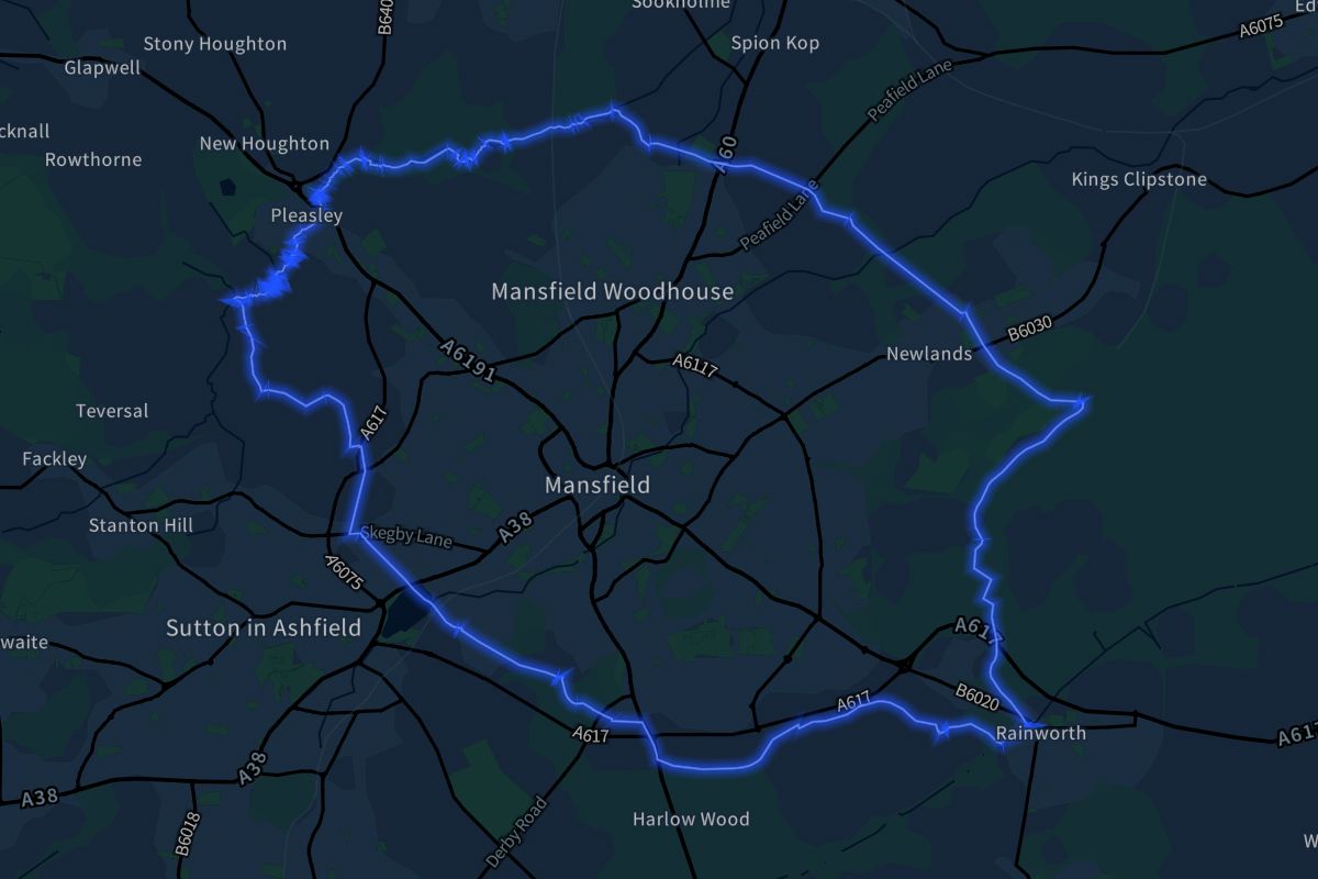 Mansfield geographic boundaries dark outline