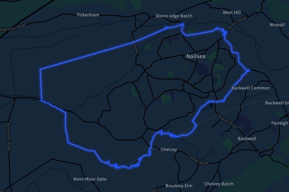 Nailsea geographic boundaries dark outline
