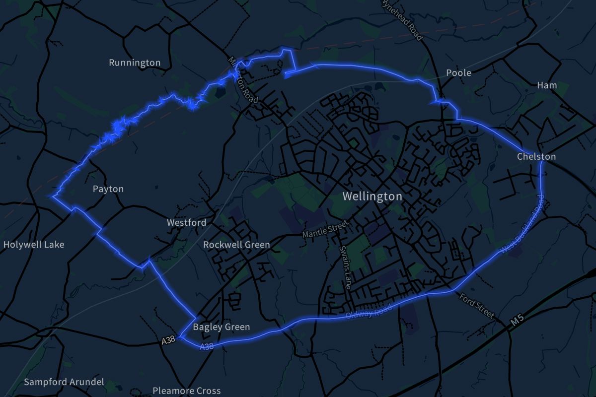 Wellington geographic boundaries dark outline