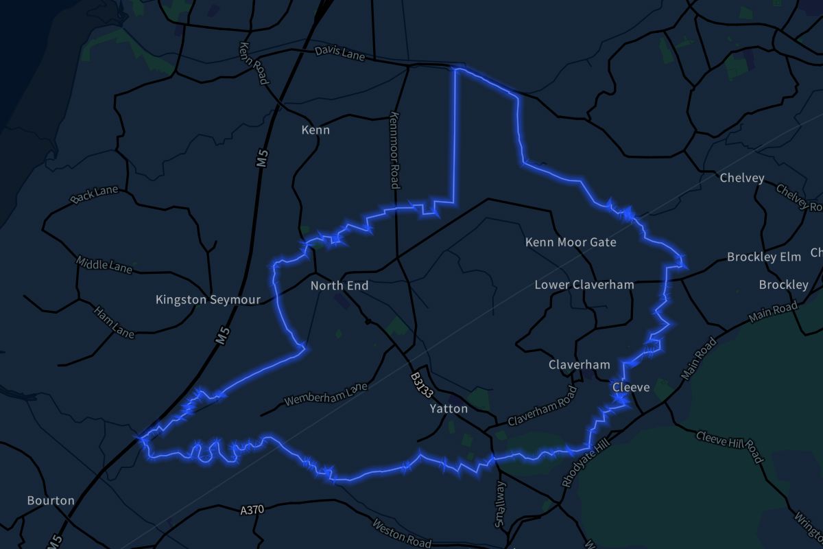 Yatton geographic boundaries dark outline