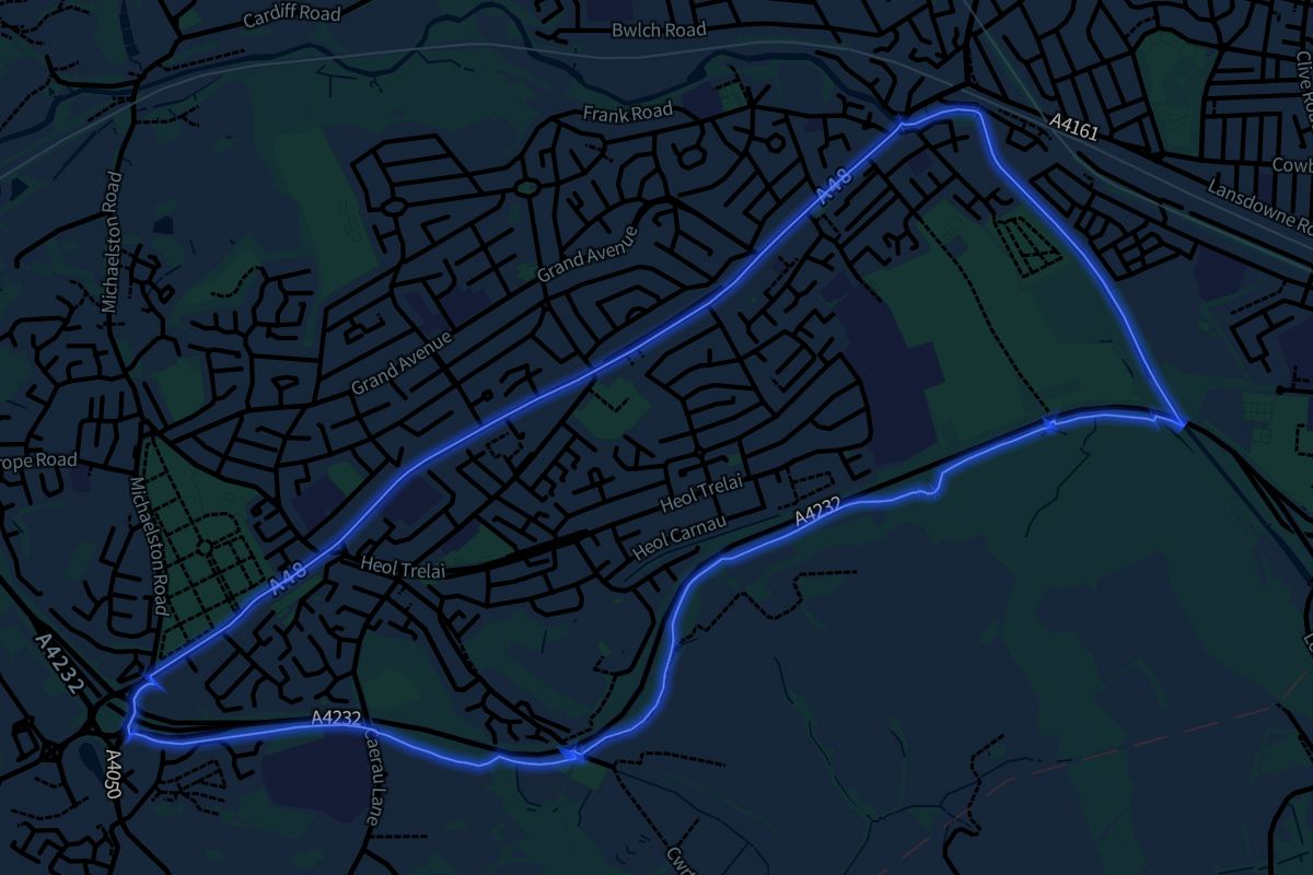 Caerau geographic boundaries dark outline