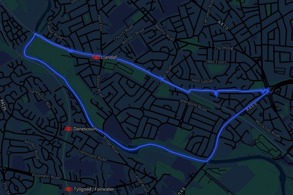 Llandaff North geographic boundaries dark outline