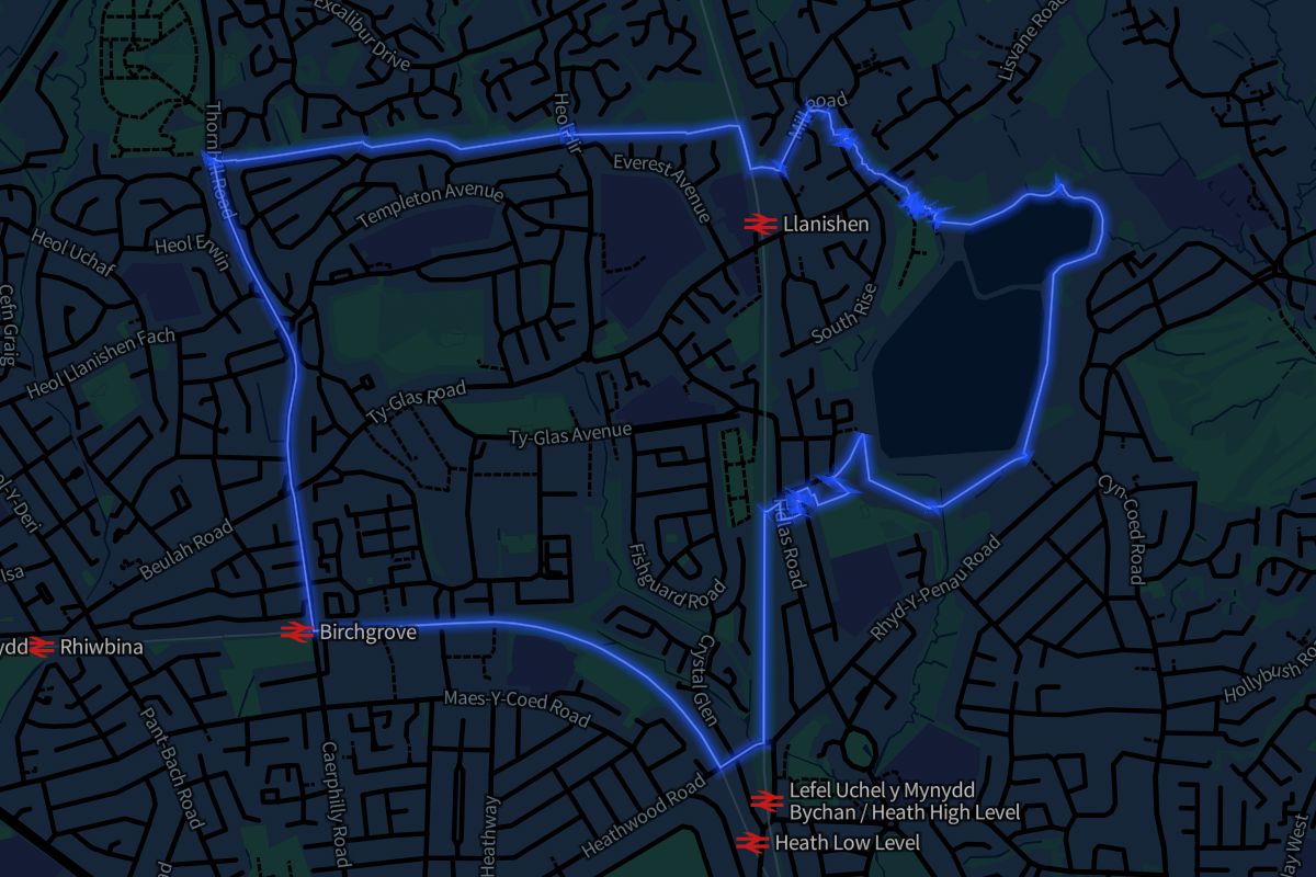 Llanishen geographic boundaries dark outline