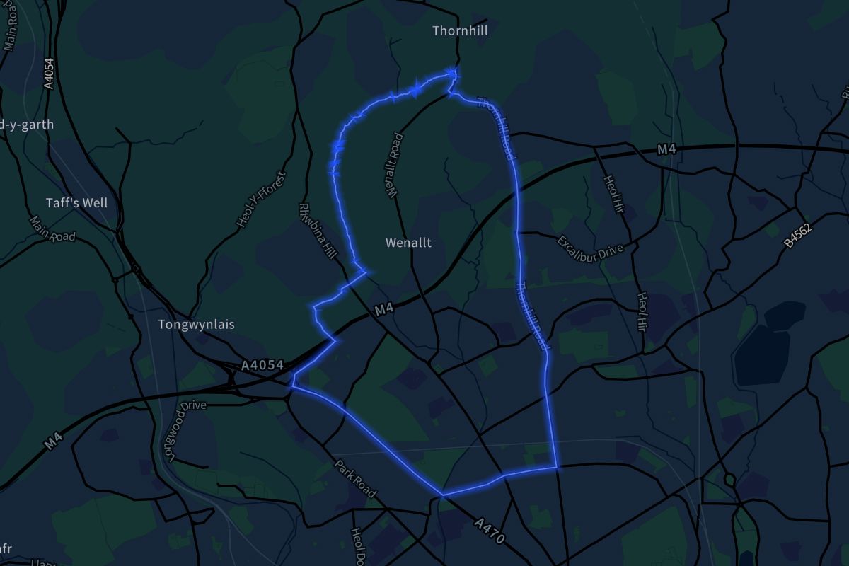 Rhiwbina geographic boundaries dark outline