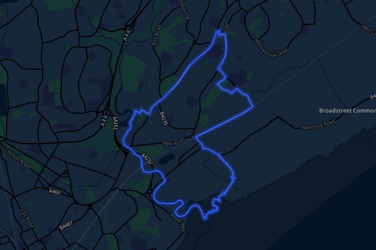 Rumney geographic boundaries dark outline