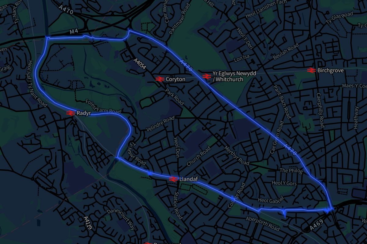 Whitchurch geographic boundaries dark outline