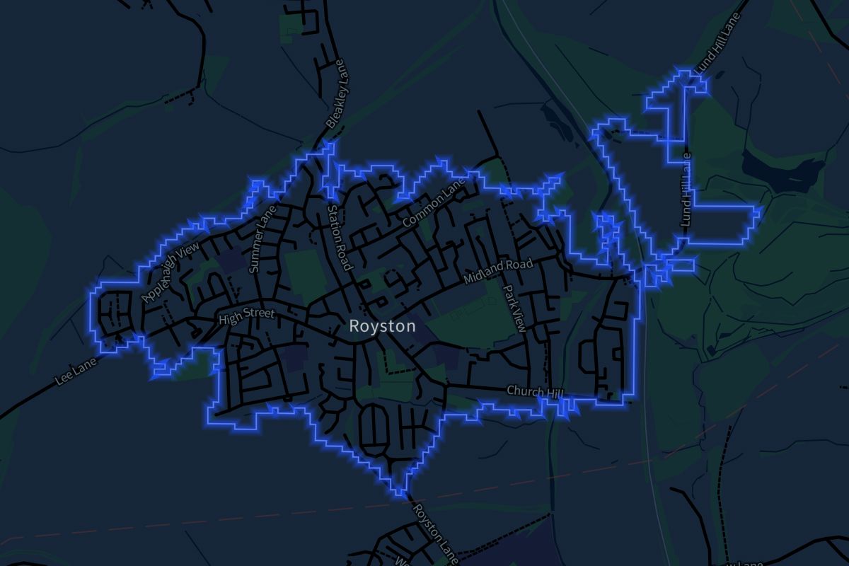 Royston geographic boundaries dark outline
