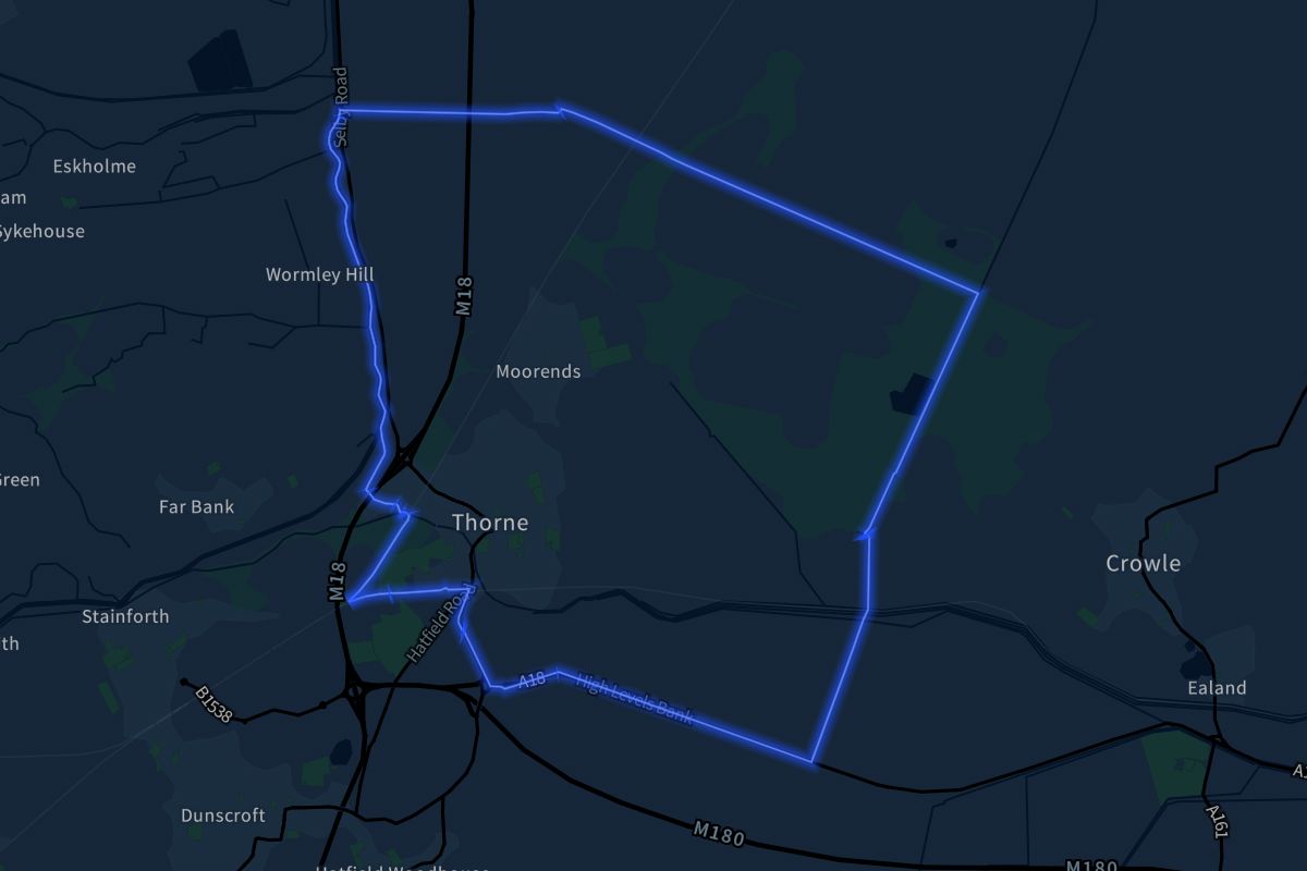 Thorne geographic boundaries dark outline