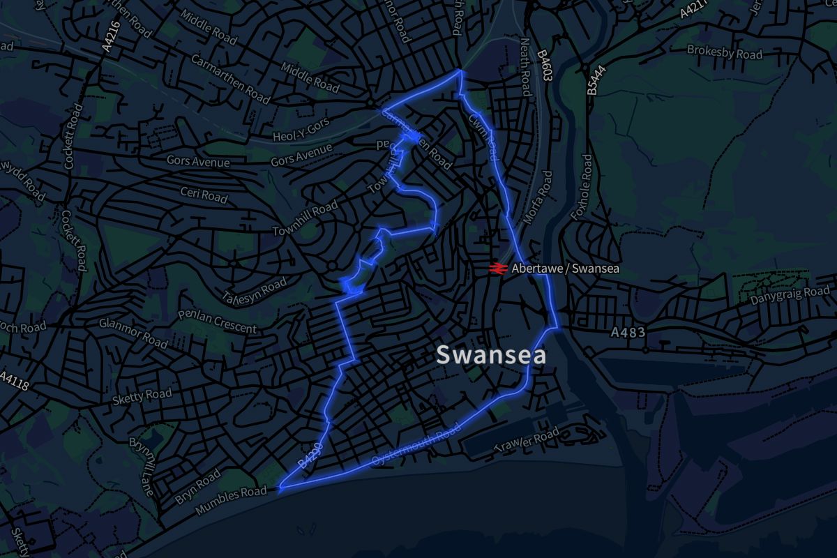 Castle geographic boundaries dark outline