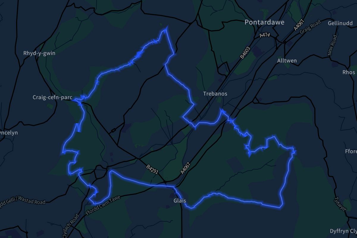 Clydach geographic boundaries dark outline