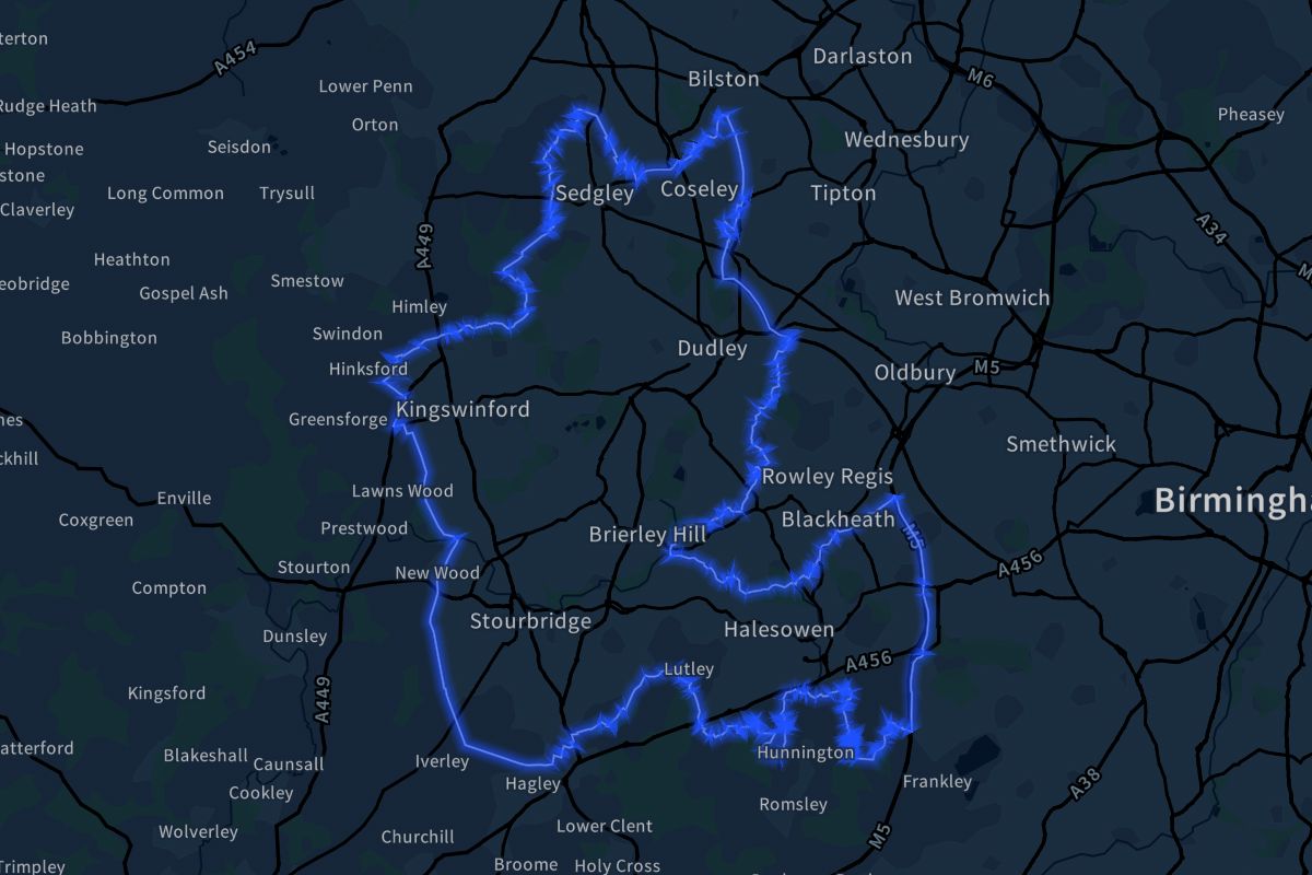 Dudley geographic boundaries dark outline