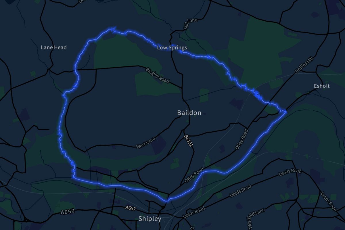 Baildon geographic boundaries dark outline