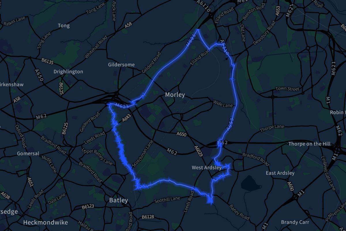 Morley geographic boundaries dark outline