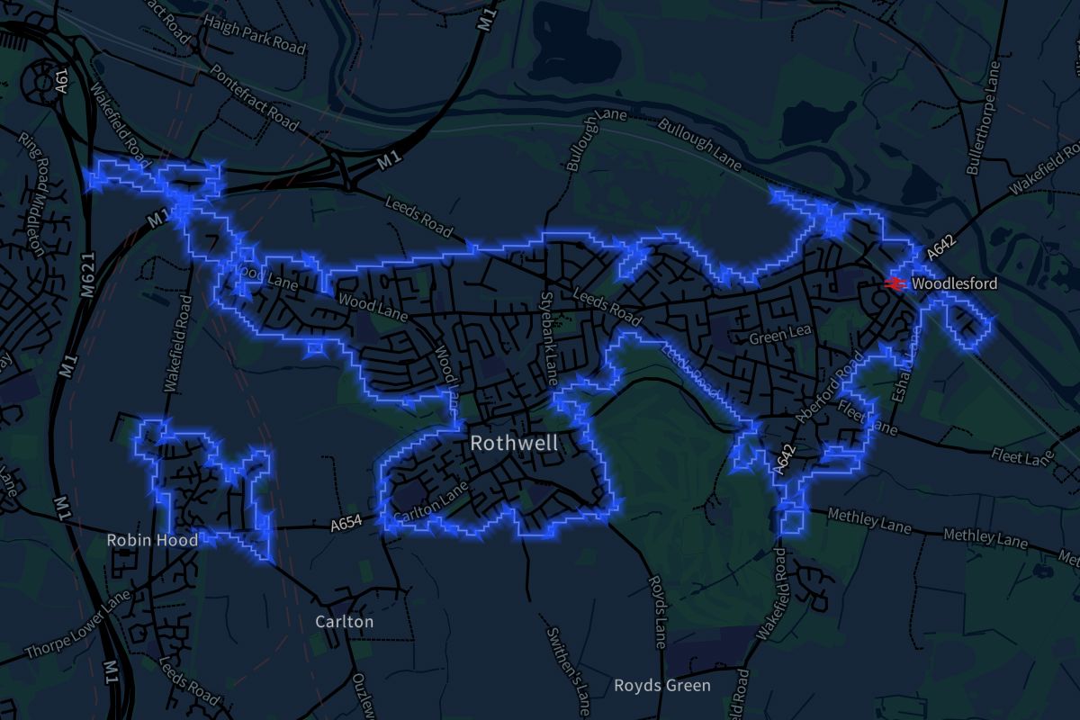 Rothwell geographic boundaries dark outline